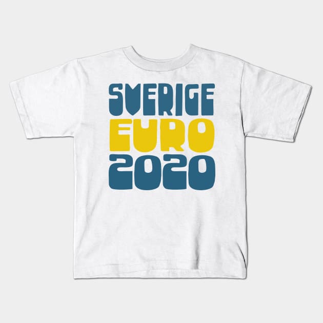 Sverige Euro 2020 Soccer Gift Design Kids T-Shirt by DankFutura